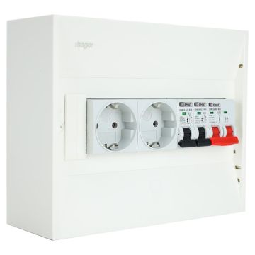 EMAT PV-verdeler 2x B16 groep 2x WCD en hoofdschakelaar (PV0003)