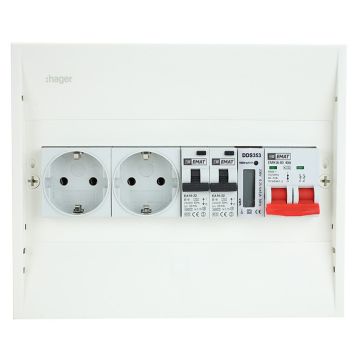 EMAT PV-verdeler 2x B16 alamat met 2x WCD, kWh meter en hoofdschakelaar (PV0008)