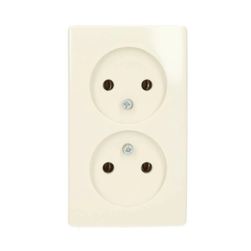 PEHA opbouw stopcontact 2-voudig zonder randaarde 16A 250V - crème wit (H 1902)