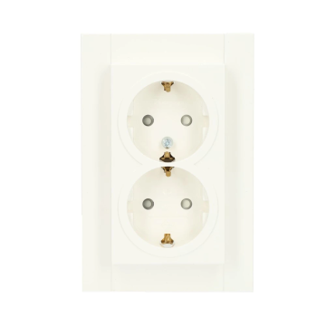 Kopp 2-voudig stopcontact met randaarde en kinderbeveiliging - HK07 helder wit (940229004)