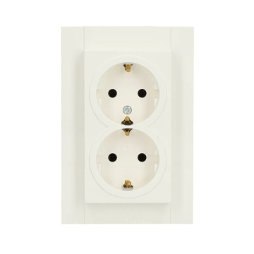 Kopp 2-voudig stopcontact met randaarde voor enkele inbouwdoos - HK07 helder wit (929529008)