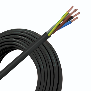 VMVL (H05VV-F) kabel 5x2.5mm2 zwart per rol 100 meter