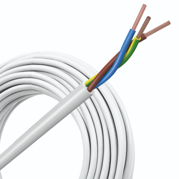 VMVL (H05VV-F) kabel 3x2.5mm2 wit per rol 100 meter