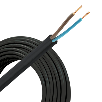 VMVL (H05VV-F) kabel 2x0.75mm2 zwart per rol 100 meter