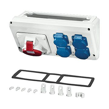 Hensel CB 16 connection box 1x16A 5-polig 4x16A 2-polig 300x150x170mm (BxHxD)