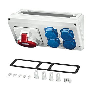 Hensel CB 17 connection box 1x32A 5-polig 4x16A 2-polig 300x150x170mm (BxHxD)