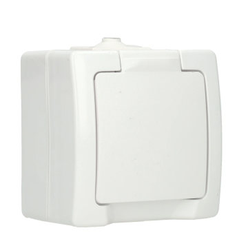 Kopp NAUTIC stopcontact ip44 met randaarde 1-voudig opbouw wit