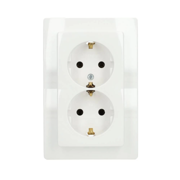 Kopp HK05 stopcontact half-opbouw met randaarde 2-voudig wit