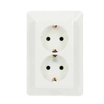Kopp stopcontact 2-voudig met randaarde schroefklem - HK02 wit (917213007)