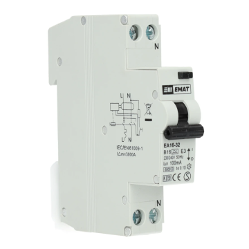 EMAT aardlekautomaat B16 100mA 1-fase (1P+N) 6kA (85006012)