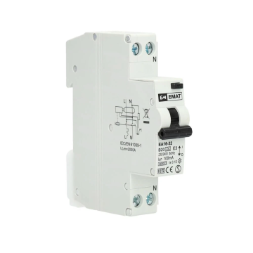 EMAT aardlekautomaat 1-polig+nul 20A B-kar 100mA (85006014)