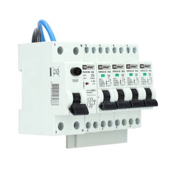 EMAT uitbreidingsset 1 aardlekschakelaar 2P 40A, 4 installatieautomaat 1P+N 16A B-Kar (85015003)