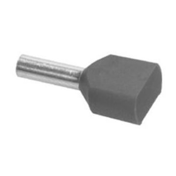 SOLAR twin adereindhuls geïsoleerd 2x0.75mm2 hulslengte 8mm grijs - per 100 stuks (1505162)