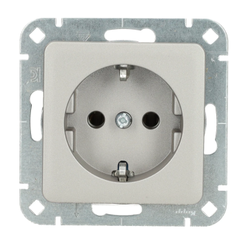 Kopp stopcontact met randaarde - HK07  staal (94347009)