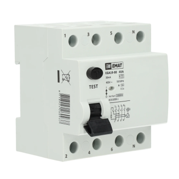 EMAT aardlekschakelaar 40A 30mA type A 3-fase (4P) (85002004)