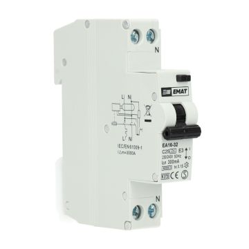 EMAT aardlekautomaat C25 300mA 1-fase (1P+N) 6kA (85006021)