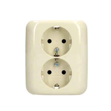 ABB Busch-Jaeger stopcontact 2-voudig met randaarde verticale montage - Reflex SI Linear crèmewit (202 EUJR-212)