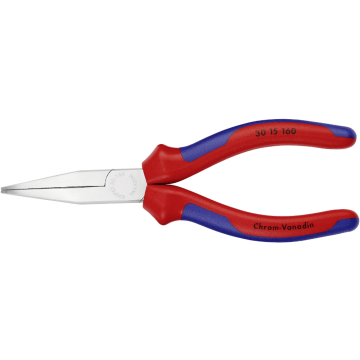 KNIPEX langbektang verchroomd platte bek 160 mm (30 15 160)