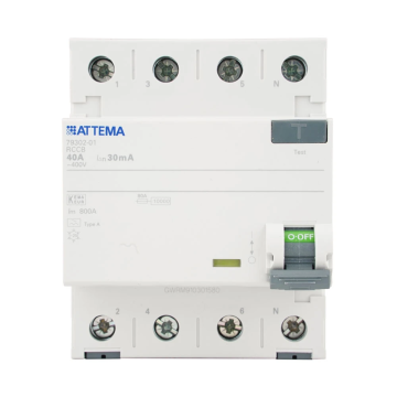 ATTEMA aardlekschakelaar 40A 30mA type A 3-fase (4P) (AT90216)