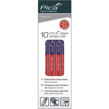 Pica dubbel potlood rood/blauw 17,5cm - per 10 stuks (PI559-10)