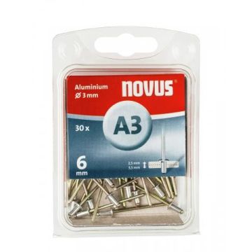 Novus popnagel A3 Ø3x6mm aluminium per 30 stuks (045-0020)