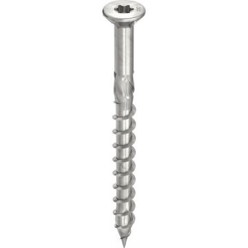 Heco vlonderschroef TX20 RVS A2 platkop 5.0x50mm - deeldraad per 200 stuks (61753)
