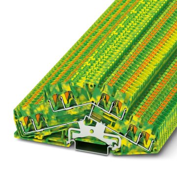 Phoenix Contact twee-etage rijgklem met push-in aansluiting 2,5 mm² - groen/geel per 50 stuks (PTTBS 2,5-QUATTRO-PE)