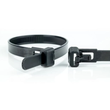 WKK tie wraps 7.6x370mm (UVbestendig) hersluitbaar zwart - per 100 stuks (118227071)