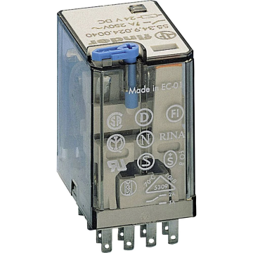 Finder relais 4 wisselcontacten 7A 24V DC met ledindicatie (55.34.9.024.0090)