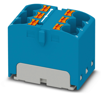 Phoenix Contact rijgklem met push-in aansluiting 6-draads 4mm2 - blauw per 10 stuks (PTFIX 6X4 BU)
