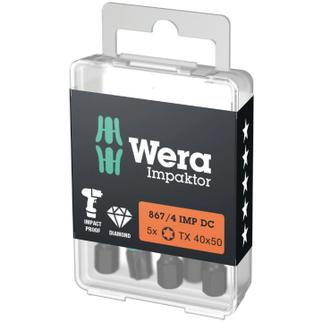 Wera bit impact torx TX40 50mm 1/4" - set van 5 stuks (05057667001)