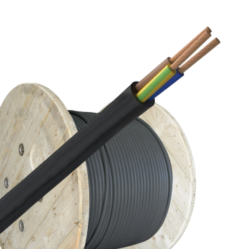 VMVL (H05VV-F) kabel 3x1mm2 zwart per haspel 500 meter