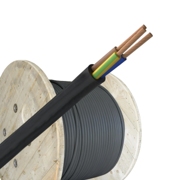 VMVL (H05VV-F) kabel 3x2.5mm2 zwart per haspel 500 meter