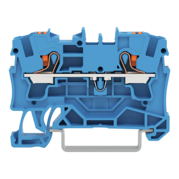 Wago rijgklem 2-draads 4mm met drukknop blauw (2204-1204)