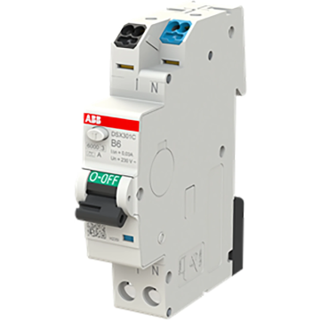 ABB FlexLine aardlekautomaat 1-polig+nul 6A B-kar 30mA (DSX301C B6 A30)