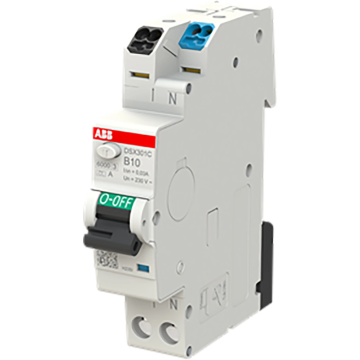 ABB FlexLine aardlekautomaat 1-polig+nul 10A B-kar 30mA (DSX301C B10 A30)