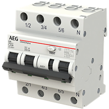 AEG aardlekautomaat 3polig+nul 25A C-kar 300mA (DMA63NPC25/300)