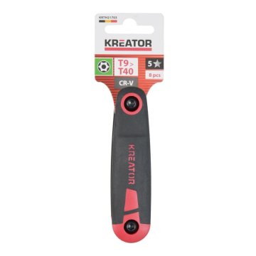 Kreator stiftsleutel inbussleutelset torx 9-40 TX met handvat 8-delig (KRTH21703)