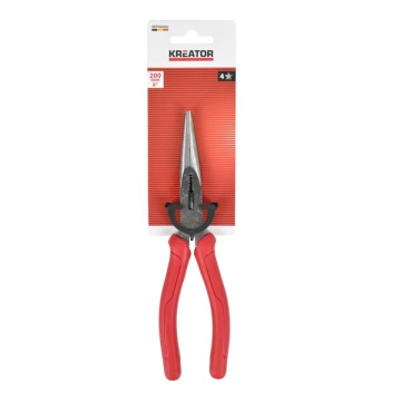 Kreator rechte langbek punttang basic 200mm met PVC handvat (KRTH60002)