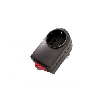 Martin Kaiser tussenstekker met schakalaar - zwart (411/SW)