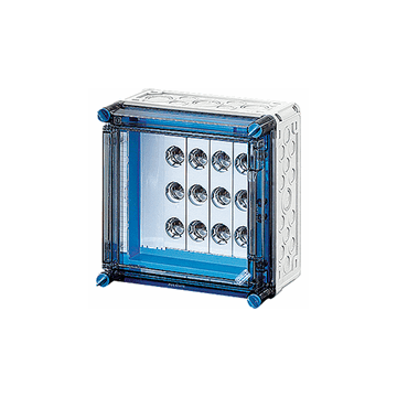 Hensel Mi 3270 zekeringkast 25A 5-polig railsysteem 250A met scharnierend deksel 4x zekeringshouder