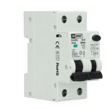 EMAT aardlekautomaat 1-polig+nul 10A B-kar 30mA 2 modules (85006402)