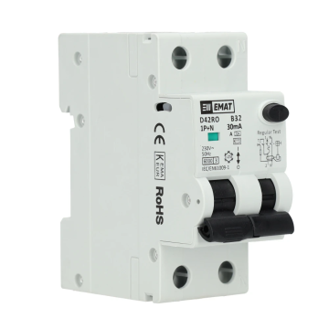 EMAT aardlekautomaat 1-polig+nul 32A B-kar 30mA 2 modules (85006410)