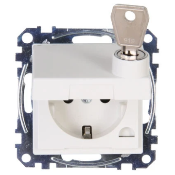 Kopp HK07 stopcontact inbouw met klapdeksel + slot randaarde en kinderbeveiliging 1-voudig wit