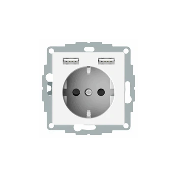 Schneider Electric wandcontactdoos systeem dubbele USB-poort 2.4A 16A (MTN2366-0319)
