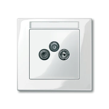 Schneider Electric Systeem M centraalplaat CAI 3-gats TV/SAT - polarwit glanzend RAL 9010 (MTN296719)