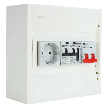 EMAT PV-verdeler 2x B16 alamat met WCD, hoofdschakelaar en kWh meter (PV0006)