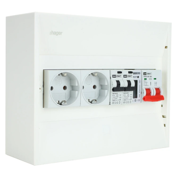 EMAT PV-verdeler 2x B16 alamat met 2x WCD, kWh meter en hoofdschakelaar (PV0008)