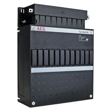 ABB Busch-Jaeger lege groepenkast Fix-O-Rail 1-rij 12 modules met din rail, invoerstuk en afdekstrook 220x280mm