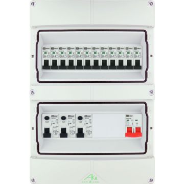 EMAT Schneider waterdichte (IP55) groepenkast 12 groepen 1 fase 250x370 (BxH) 